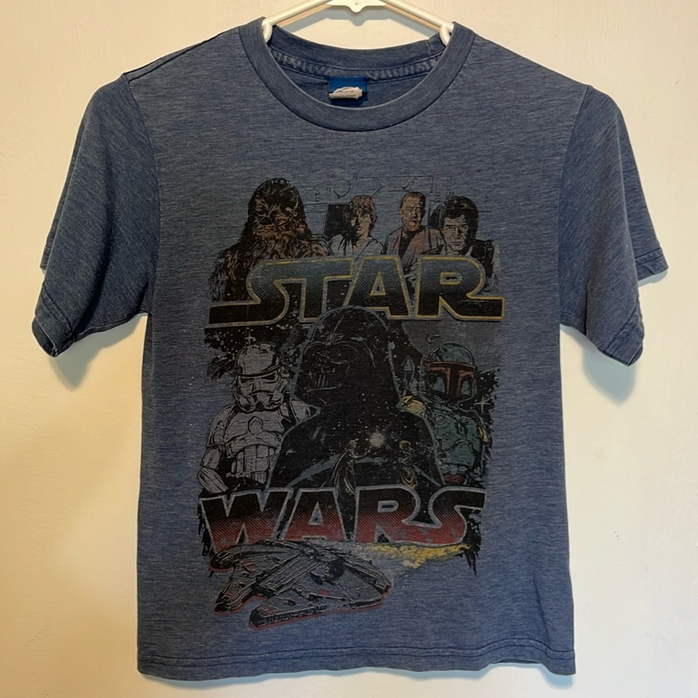 Star Wars Montage‎ T-Shirt Blue Kids Size M